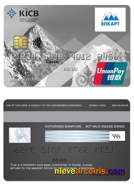 Kyrgyzstan KICB Bank UnionPay classic card